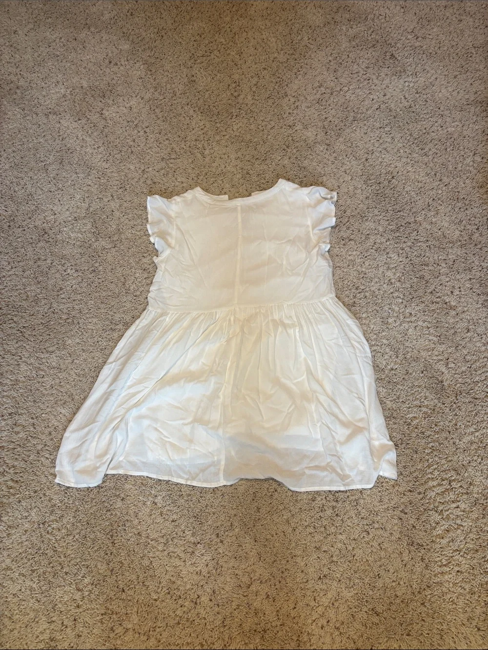 Love White Cotton Dress with Pink and Orange Floral Embroidery